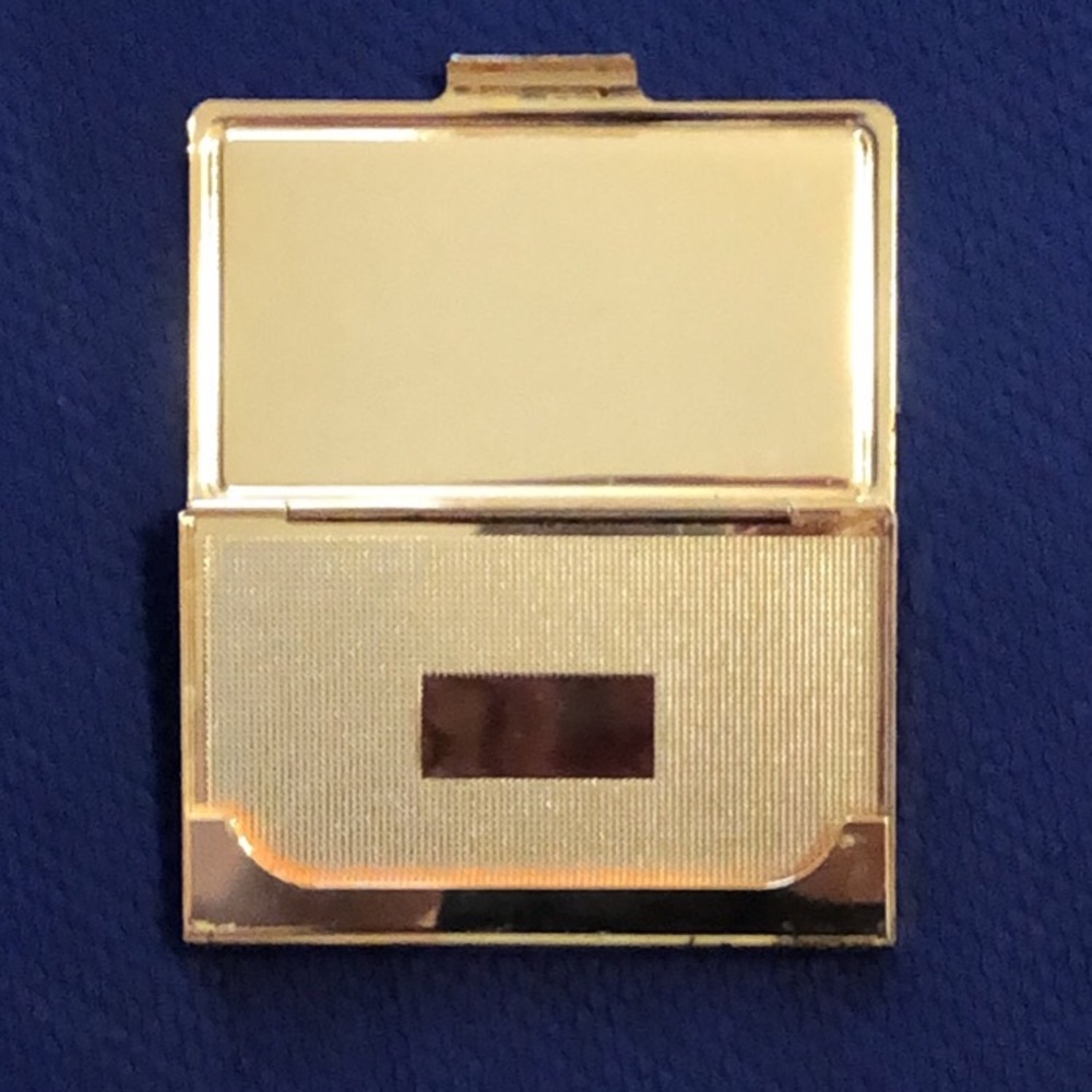 Kate spade gold glitter business card holder